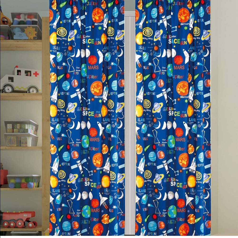 Rocket ship curtains